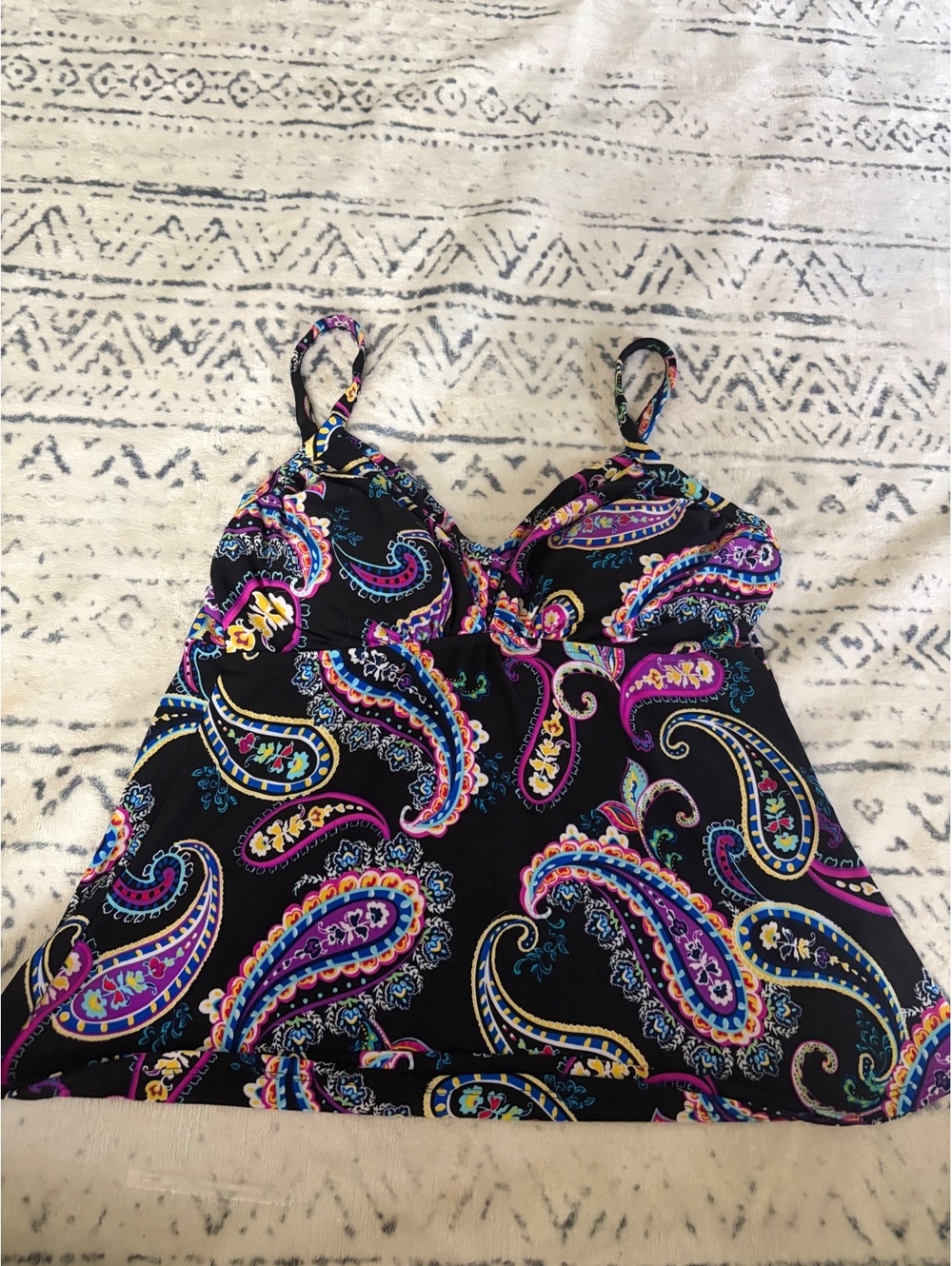 Women's Paisley Pattern Tankini Top Swimsuit